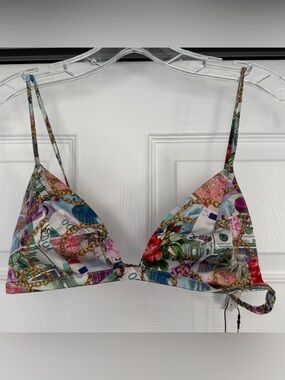 FLEUR DU MAL | NWT Luxe Triangle Bra MEDIUM - MINI MONEY PRINT